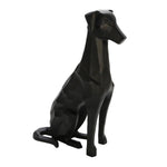 Benzara Industrial Metal Frame Geometric Sitting Dog Sculpture, Matte Black