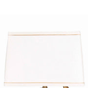 Benzara Rectangular Shade Table Lamp with Circular and Birds Metal Base, Gold