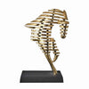 Benzara 25 Inches Contemporary Style Metal Horse Accent Decor, Gold and Black