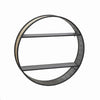 Benzara 2 Tier Mesh Round Frame Metal Wall Shelf with Mounting Hardware, Black