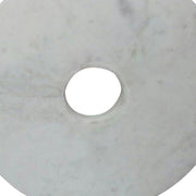 Benzara 6 Inches Marble Disk with Rectangular Base, White
