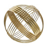 Benzara Open Hammered Metal Frame Sphere Sculpture, Gold