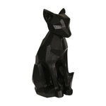 Benzara 15 Inches Faceted Metal Frame Dog Figurine, Black