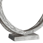 Benzara 16 Inches Metal Frame Double Ring Sculpture, Black
