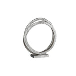Benzara 16 Inches Metal Frame Double Ring Sculpture, Black