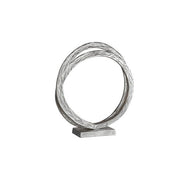 Benzara 16 Inches Metal Frame Double Ring Sculpture, Black