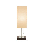 Benzara Fabric Wrapped Rectangular Shade Metal Table Lamp, Beige and Black