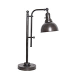 Benzara 18 Inches Metal Frame Table Lamp with Dome Shade, Black
