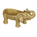 Benzara Polyresin Decorative Bowl with Trumpeting Elephant Body, Gold