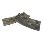 Benzara Rectangular Aluminum Platter with Hexagonal Design, Set of 2, Bronze