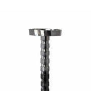 Benzara Metal Candle Holder with Corrugated Stalk Support and Trumpet Base, Silver