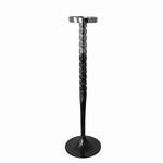Benzara Metal Candle Holder with Corrugated Stalk Support and Trumpet Base, Silver