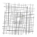 Benzara 36 Inch Metal Wall Decor with Intersecting Abstract Lines, Black