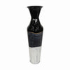 Benzara Metal Bottle Design Vase with Flared Opening and Round Base, Multicolor