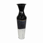 Benzara Metal Bottle Design Vase with Flared Opening and Round Base, Multicolor
