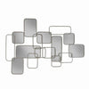 Benzara Rectangular Shaped Metal Mirrored Wall Decor with Curved Edges, Silver