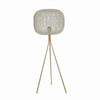 Benzara 44 Inch Metal Table Lamp with Nest Design Shade and Tripod Legs, Gold