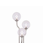 Benzara Metal Floor Lamp with 3 Bulb Design Lights and Tier Base, Silver