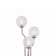 Benzara Metal Floor Lamp with 3 Bulb Design Lights and Tier Base, Silver