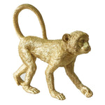 Benzara Polyresin Standing Monkey Accent Figurine with Fur Like Texture, Gold