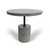 Benzara Contemporary Concrete End Table with Round Top and Cylindrical Base, Gray