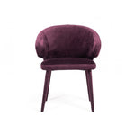 Benzara Fabric Upholstered Metal Frame Dining Chair with Padded Seat, Purple