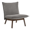 Benzara Fabric Upholstered Lounge Chair with Cushioned Seating, Gray and Brown