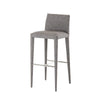 Benzara Fabric Upholstered Barstool with Stainless Steel Footrest, Gray