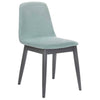 Benzara Fabric Upholstered Dining Chair with Round Legs, Set of 2, Blue and Gray