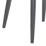 Benzara Fabric Upholstered Dining Chair with Round Legs, Set of 2, Blue and Gray