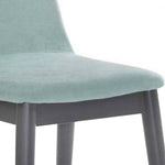 Benzara Fabric Upholstered Dining Chair with Round Legs, Set of 2, Blue and Gray