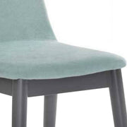 Benzara Fabric Upholstered Dining Chair with Round Legs, Set of 2, Blue and Gray