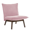 Benzara Fabric Upholstered Lounge Chair with Cushioned Seating, Pink and Brown