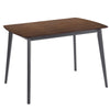 Benzara Contemporary Wooden Dining Table with Round Legs, Brown and Gray