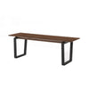 Benzara Contemporary Wooden Bench with BeveLed Top and SLed Base, Brown and Black