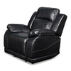 Benzara Wooden Gliding Reclining Chair with Pillow Top Armrests, Black