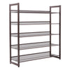 Benzara BM221279 5 Tier Metal Frame Shoe Organizer with Mesh Shelves, Bronze