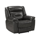 Benzara Contemporary Power Recliner Chair with Pillow Top Armrest, Black