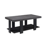 Benzara Wood and Metal 3 Piece Cocktail Table Set, Gray and Black