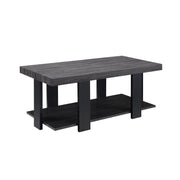 Benzara Wood and Metal 3 Piece Cocktail Table Set, Gray and Black