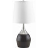 Benzara BM221536 Metal and Fabric Table Lamp, Set of 2, Black and White