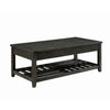 Benzara BM221552 Transitional Wooden Lift Top Coffee Table with Open Shelf, Brown