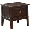 Benzara Wooden End Table with 1 Spacious Storage Drawer, Brown