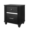 Benzara BM221575 Wooden Nightstand with 2 Spacious Storage Drawers, Black