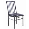 Benzara BM221579 Metal Dining Side Chairs with Upholstered Seats, Set of 2, Gray and Black