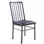 Benzara BM221579 Metal Dining Side Chairs with Upholstered Seats, Set of 2, Gray and Black