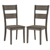 Benzara Transitional Wooden Dining Chair with Ladder Back, Set of 2, Gray