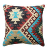 Benzara BM221648 18 x 18 Handwoven Textured Cotton Accent Pillow with Tribal Print, Multicolor
