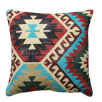 Benzara BM221648 18 x 18 Handwoven Textured Cotton Accent Pillow with Tribal Print, Multicolor