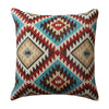 Benzara BM221650 18 x 18`` Kilim Printed Cotton Accent Pillow, Red and Blue